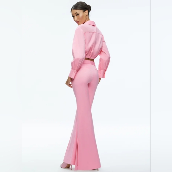 Alice + Olivia DANETTE HIGH RISE FLARE SLIT TROUSER size 8 - Picture 2 of 9